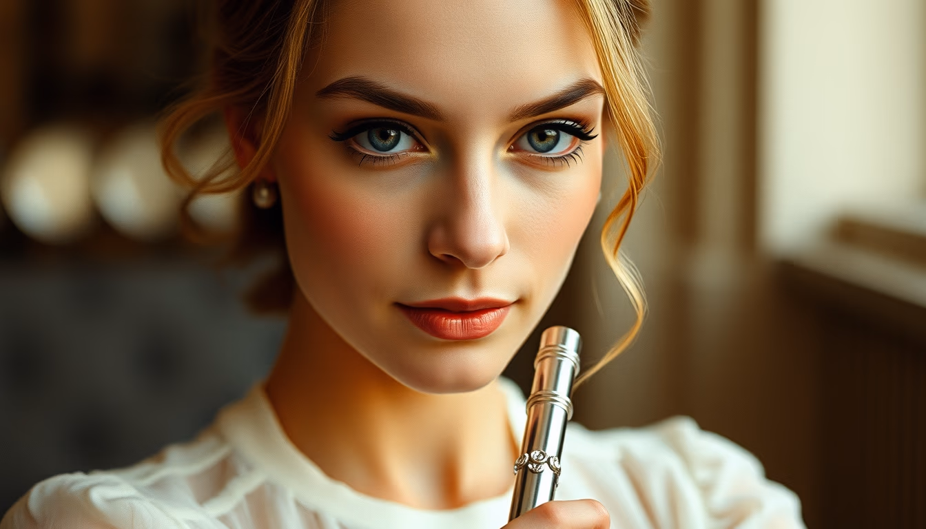 flute silver elegant in editorial style