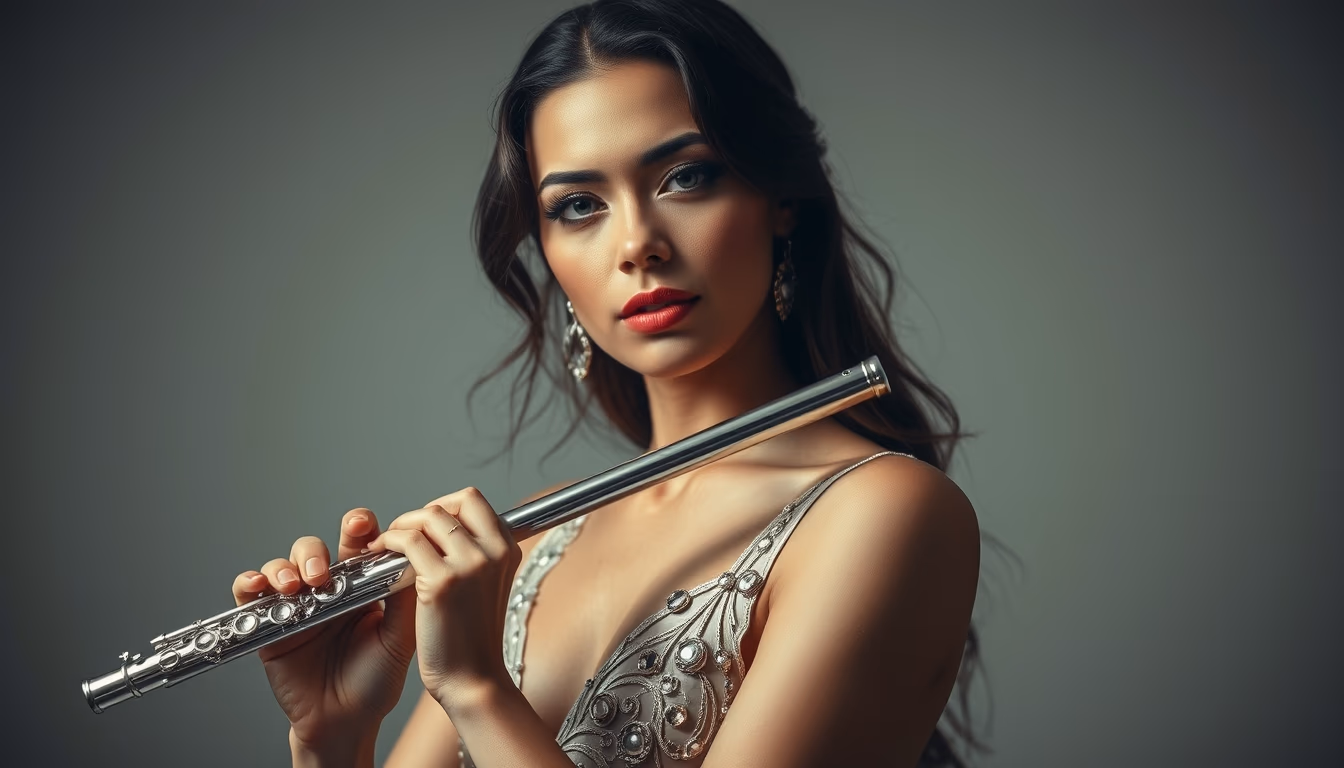 flute silver elegant in editorial style