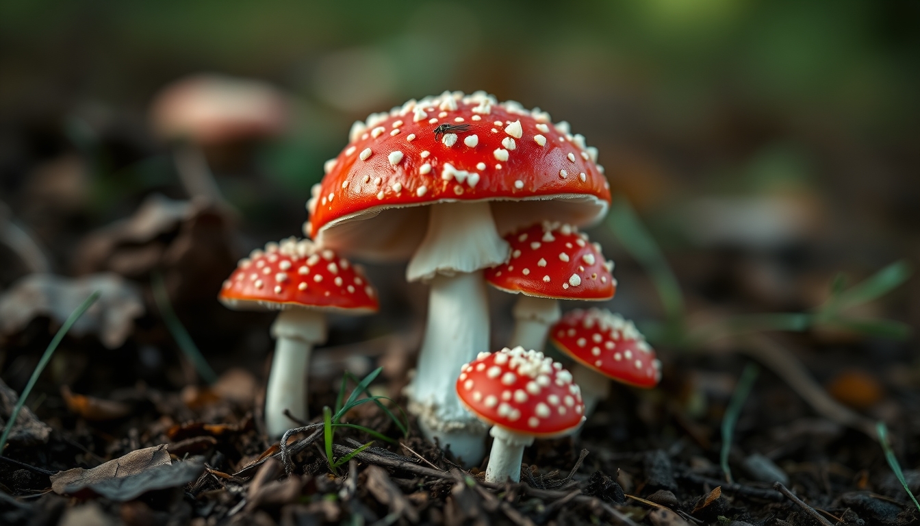 Fly agaric forest floor em estilo editorial