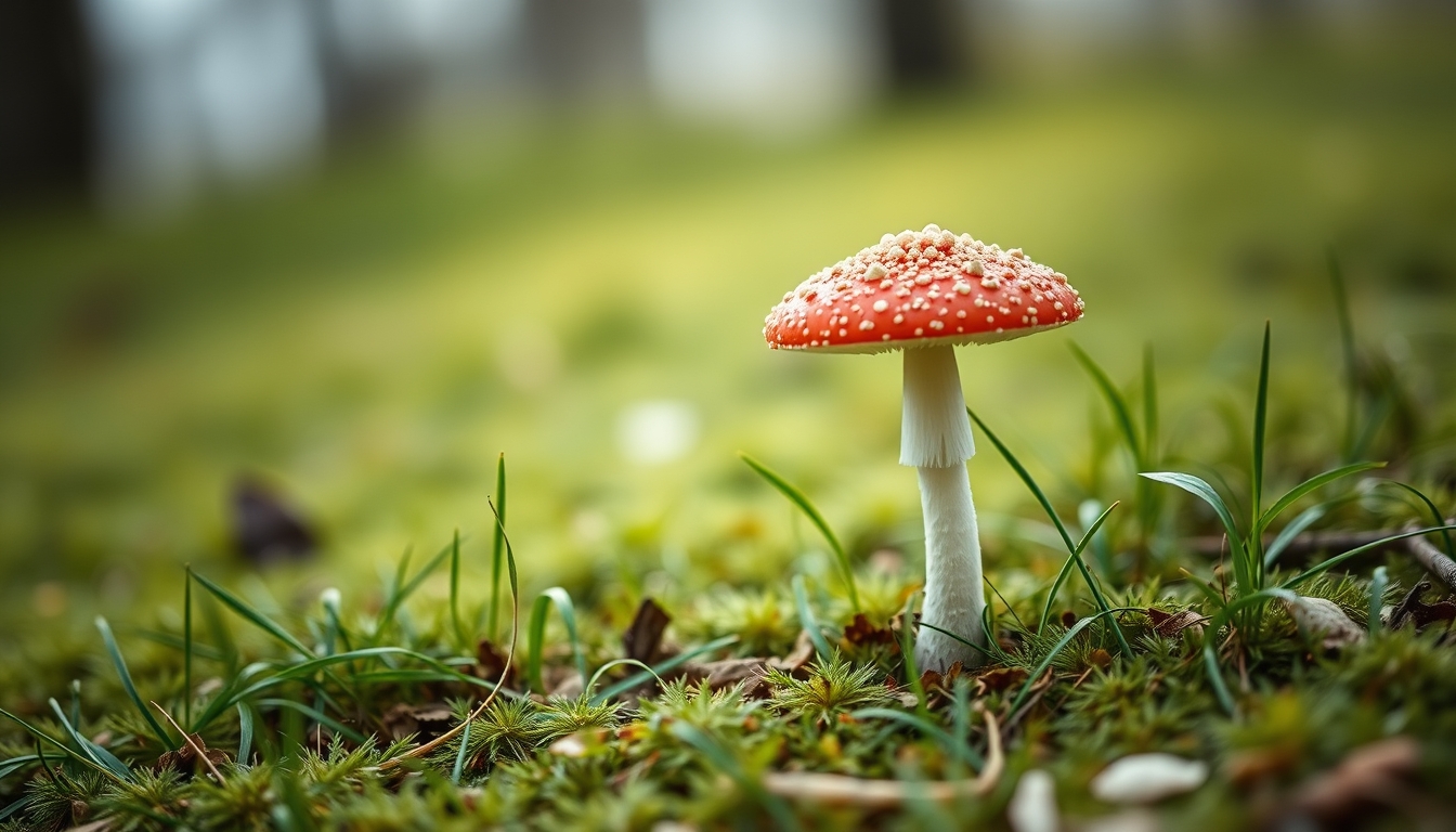 Fly agaric forest floor em estilo editorial
