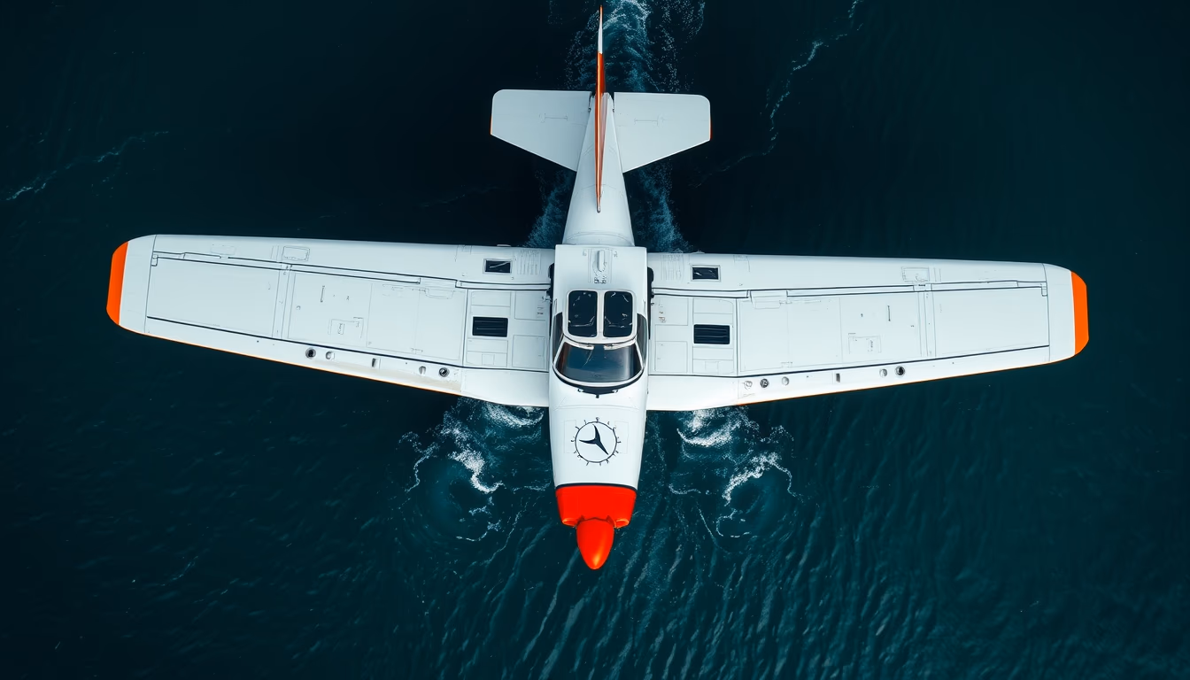 flying boat catalina in editorial style