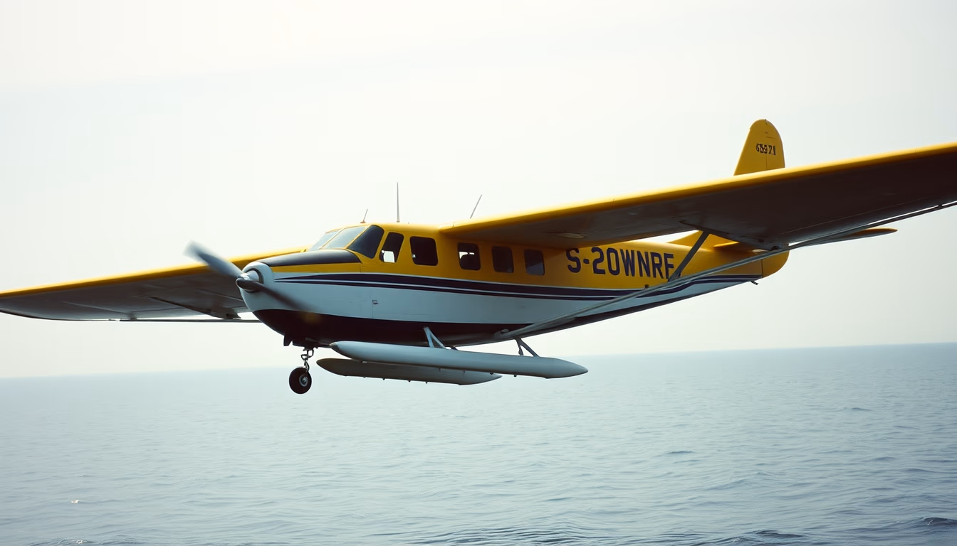 flying boat catalina in editorial style