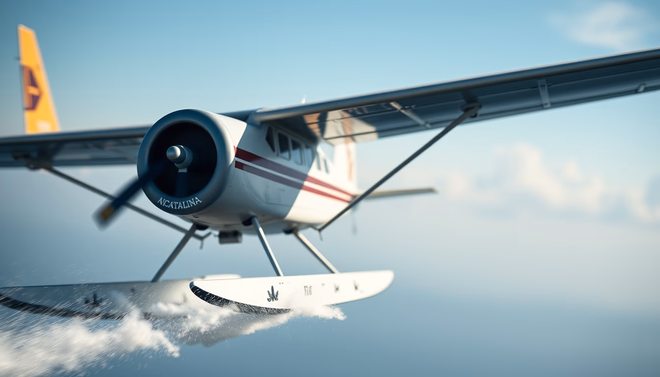 flying boat catalina in editorial style