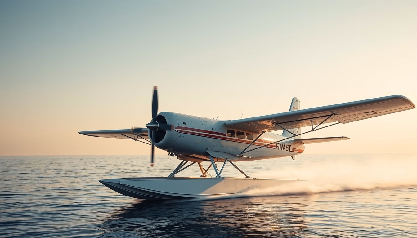 flying boat catalina in editorial style