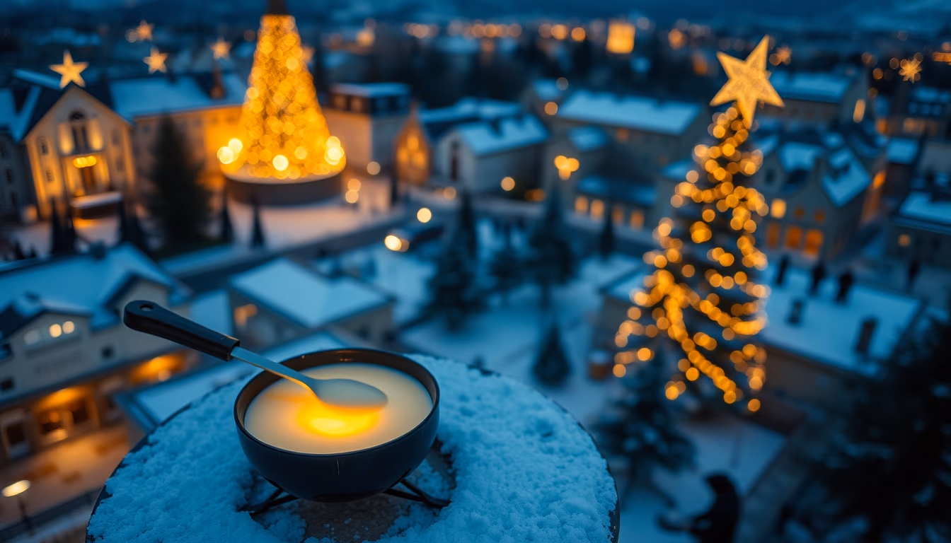 fondue swiss melted in editorial style