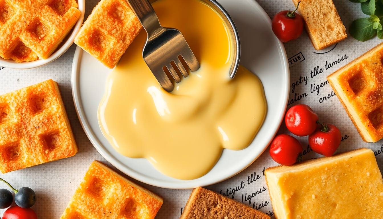 fondue swiss melted in editorial style