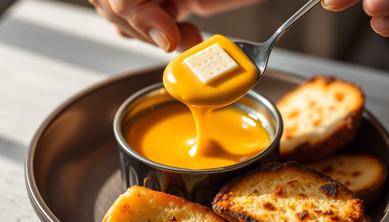 fondue swiss melted in editorial style