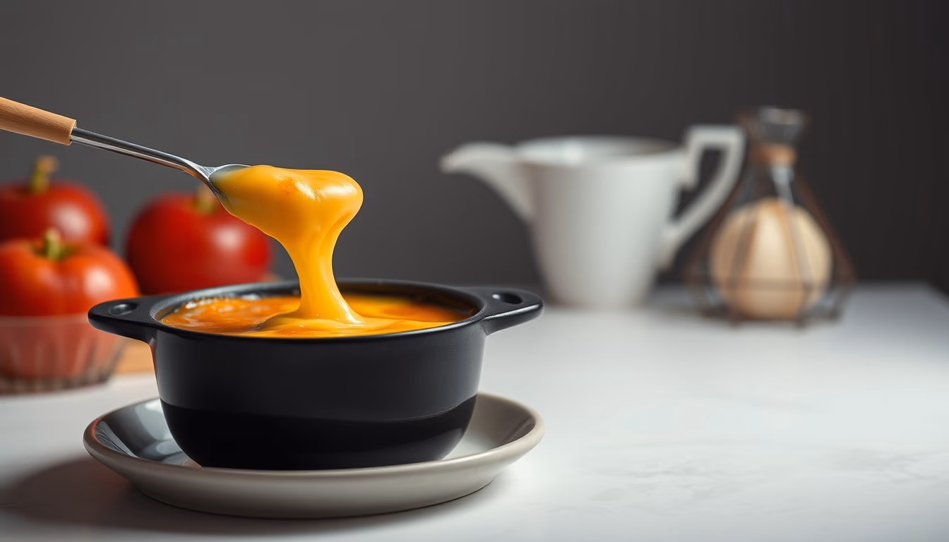 fondue swiss melted in editorial style