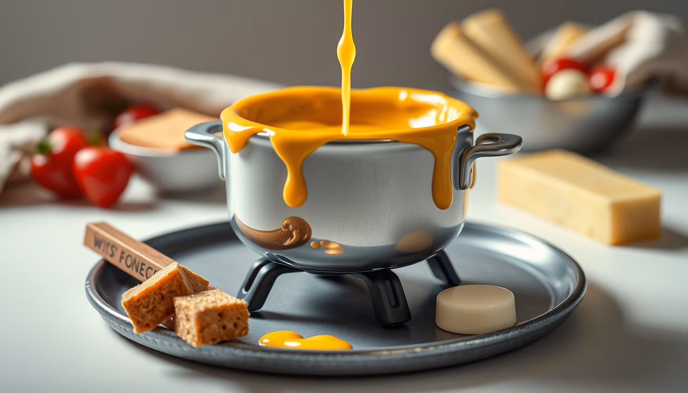 fondue swiss melted in editorial style