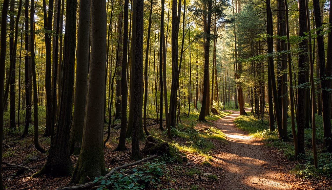 Forest bathing path em estilo editorial