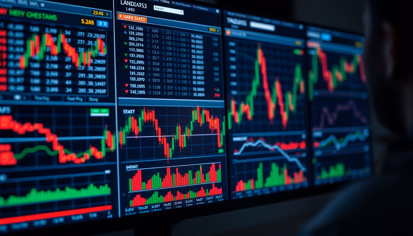 forex trading screen multiple charts in editorial style