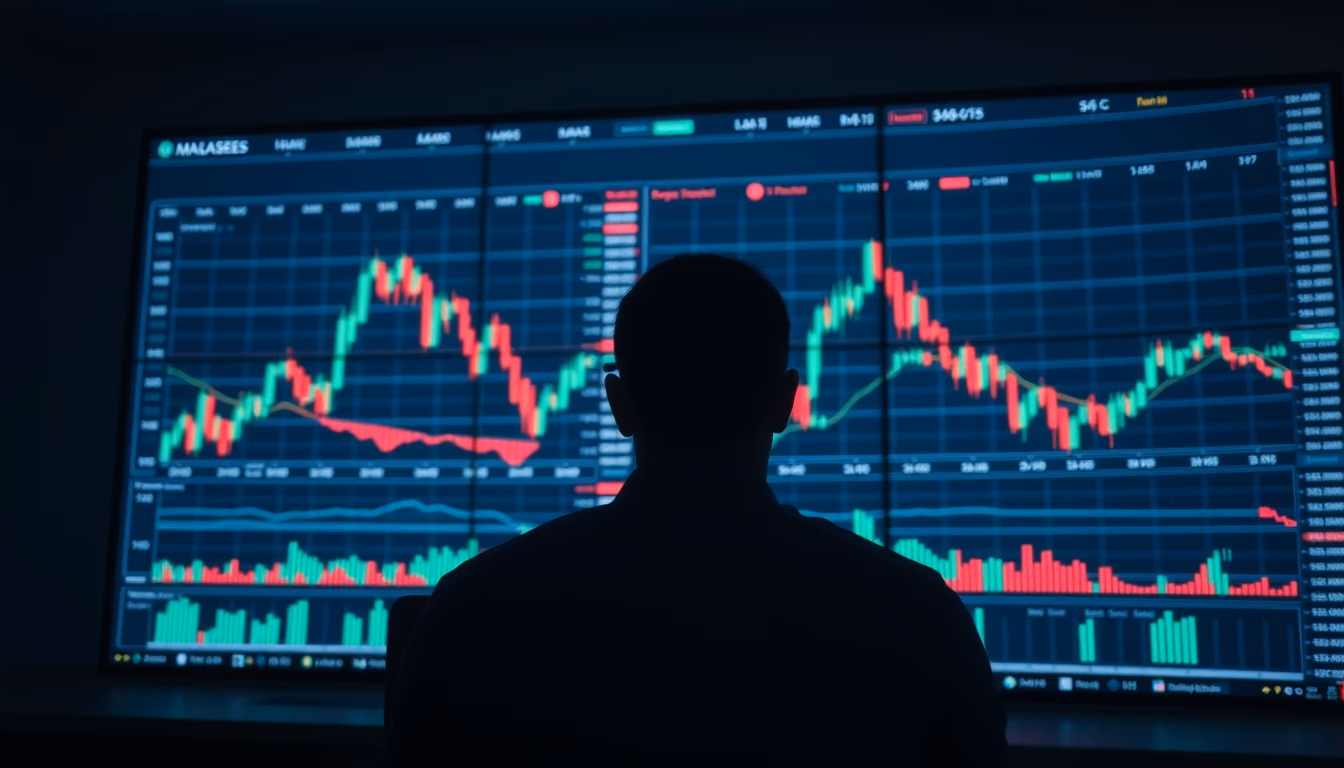 Forex trading screen multiple charts em estilo editorial