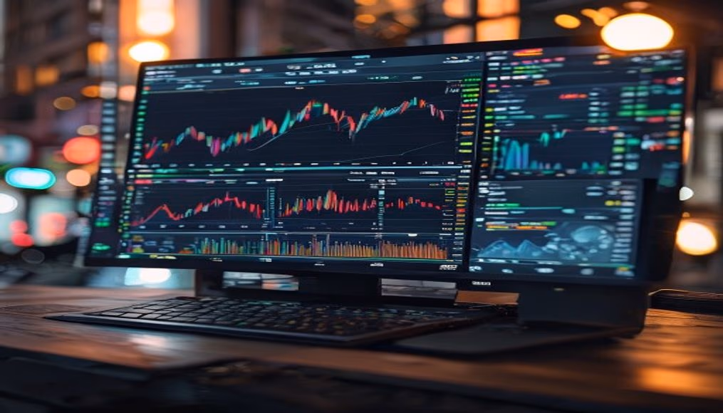 forex trading screen multiple charts in editorial style