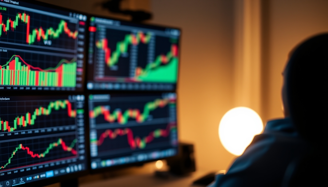 forex trading screen multiple charts in editorial style