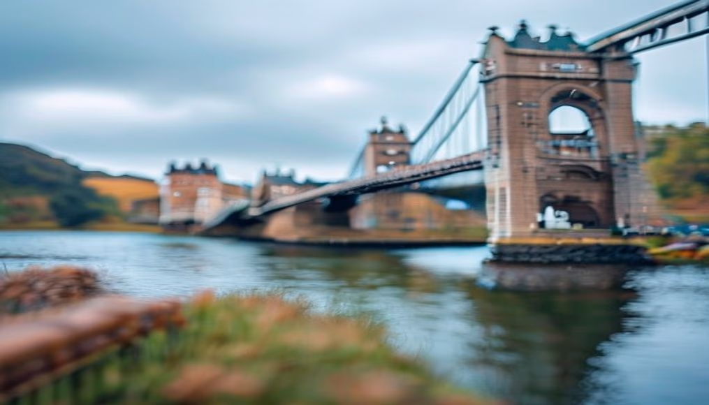 forth bridge scotland in editorial style