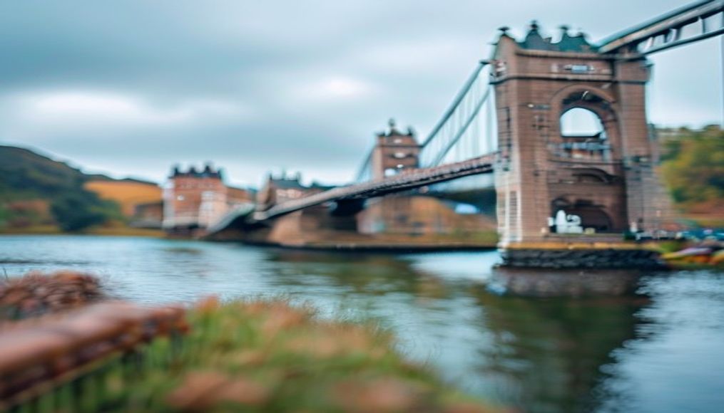 forth bridge scotland in editorial style