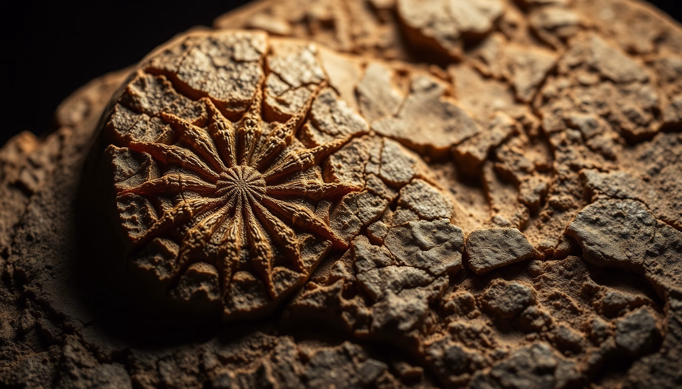 Fossil specimen ancient em estilo editorial