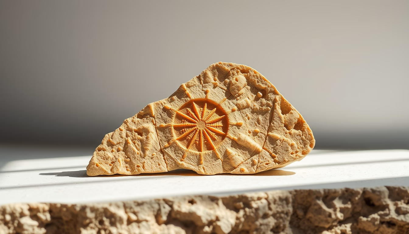 Fossil specimen ancient em estilo editorial