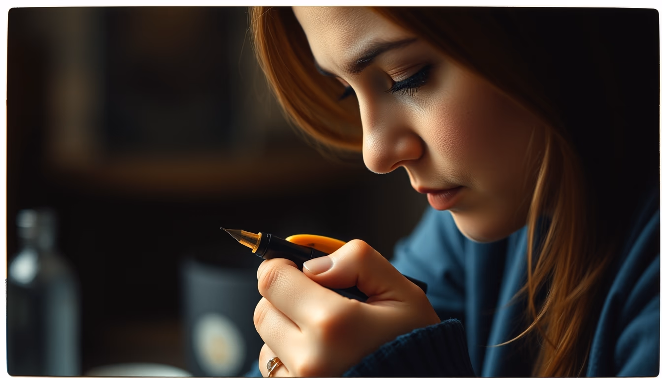 fountain pen calligraphy in editorial style