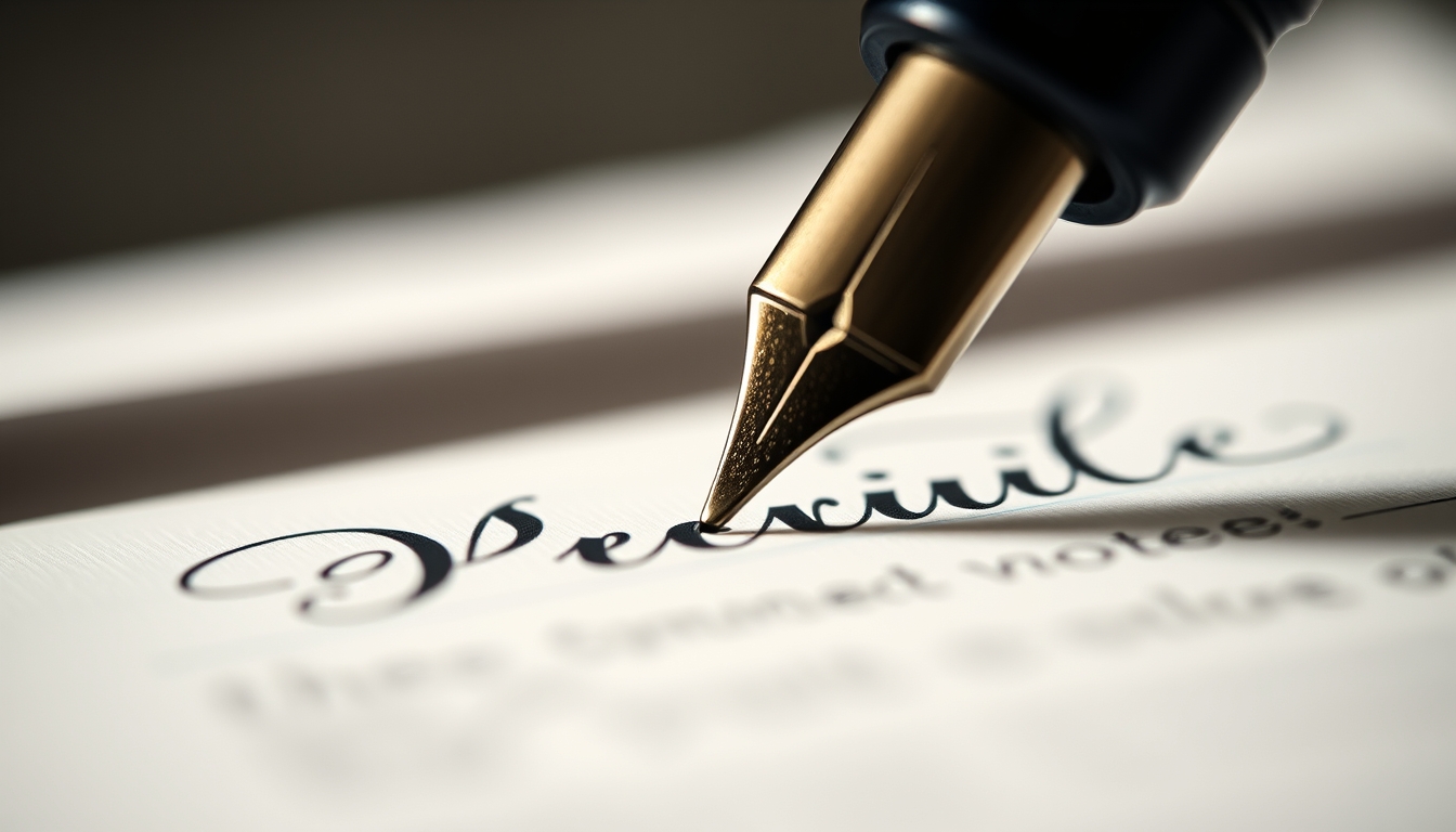 fountain pen calligraphy in editorial style