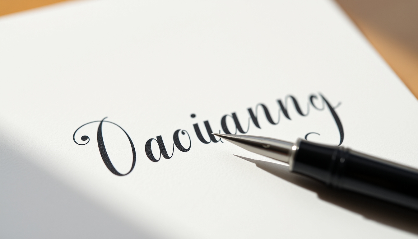 fountain pen calligraphy in editorial style