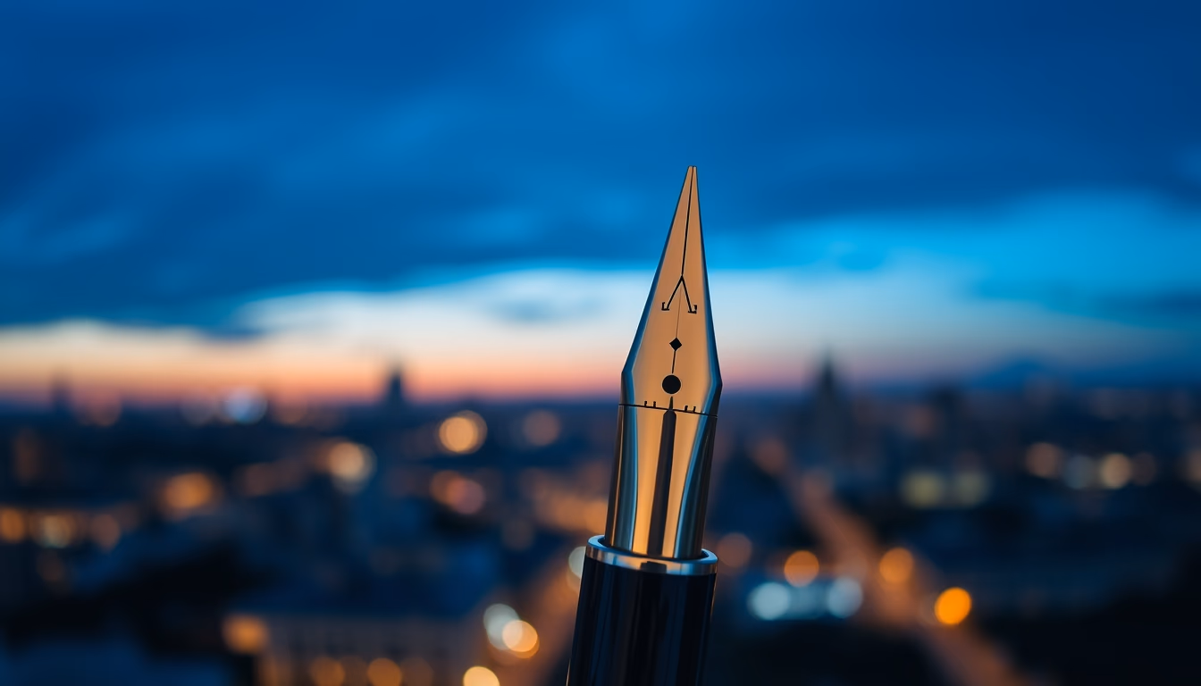 fountain pen montblanc in editorial style