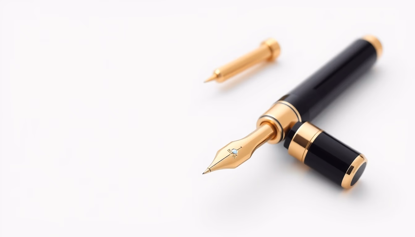 fountain pen montblanc in editorial style