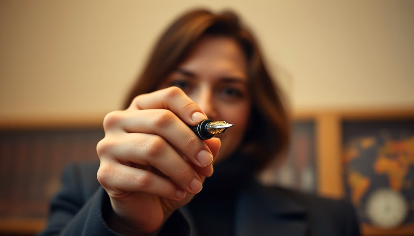 fountain pen montblanc in editorial style