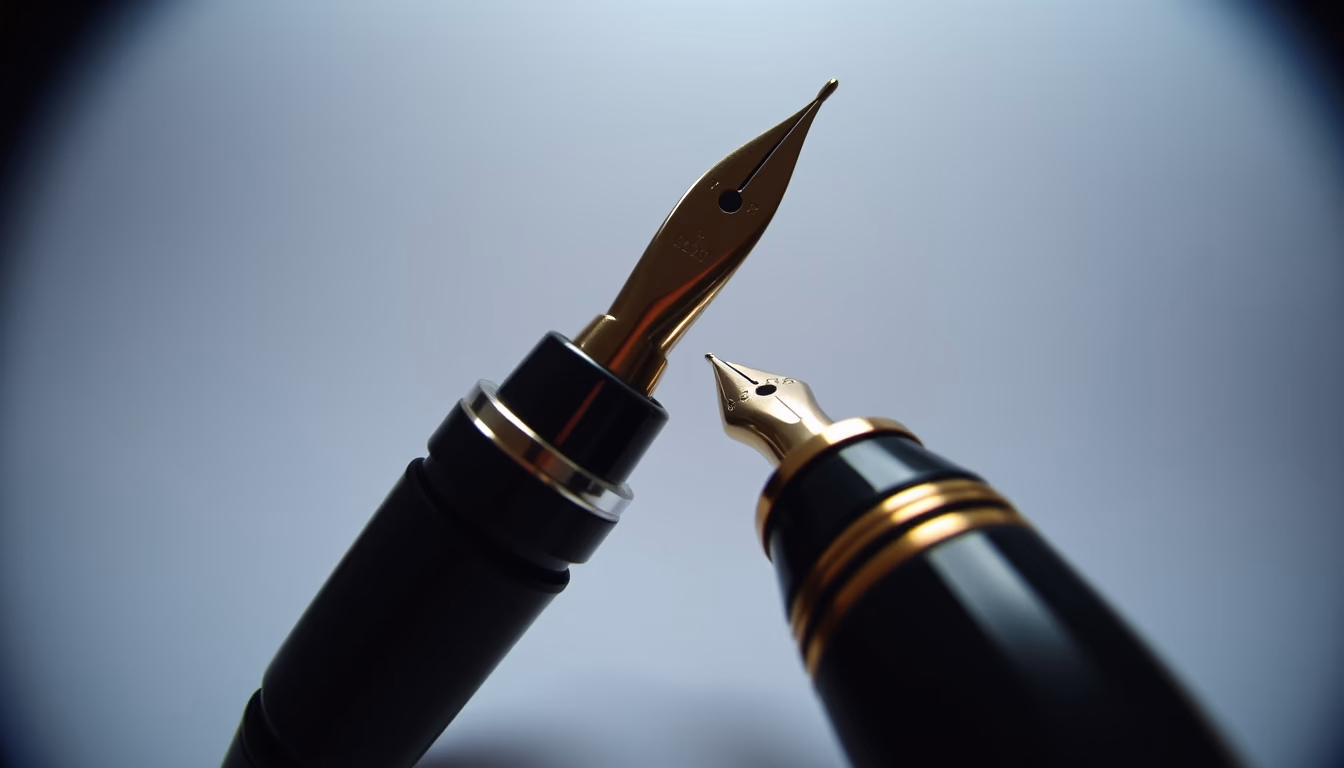 fountain pen montblanc in editorial style