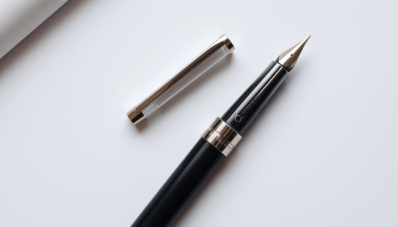 fountain pen montblanc in editorial style