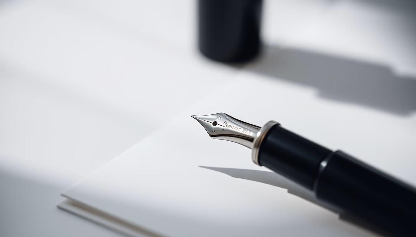 fountain pen montblanc in editorial style