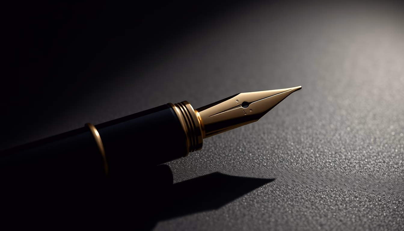 fountain pen montblanc in editorial style