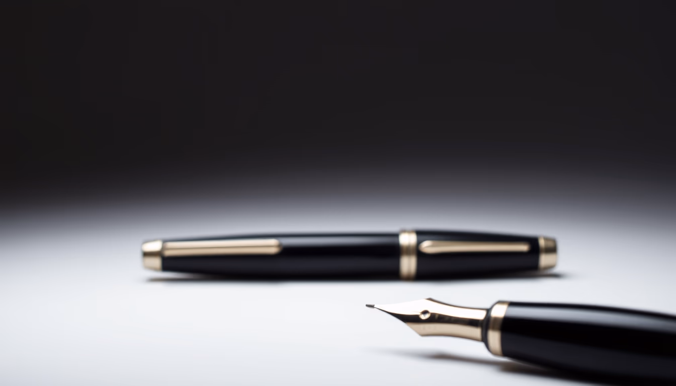 fountain pen montblanc in editorial style