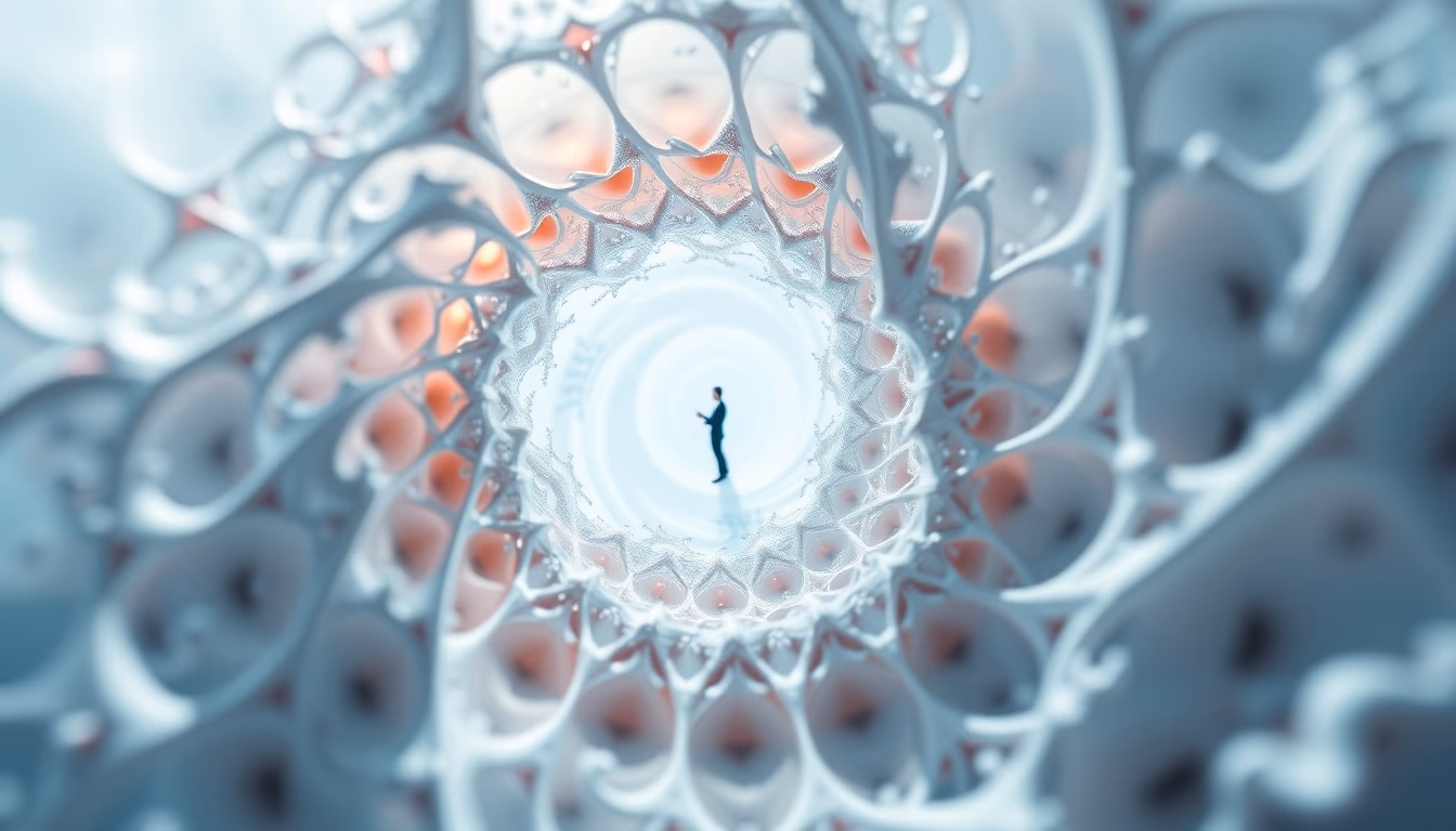 fractal infinite zoom in editorial style