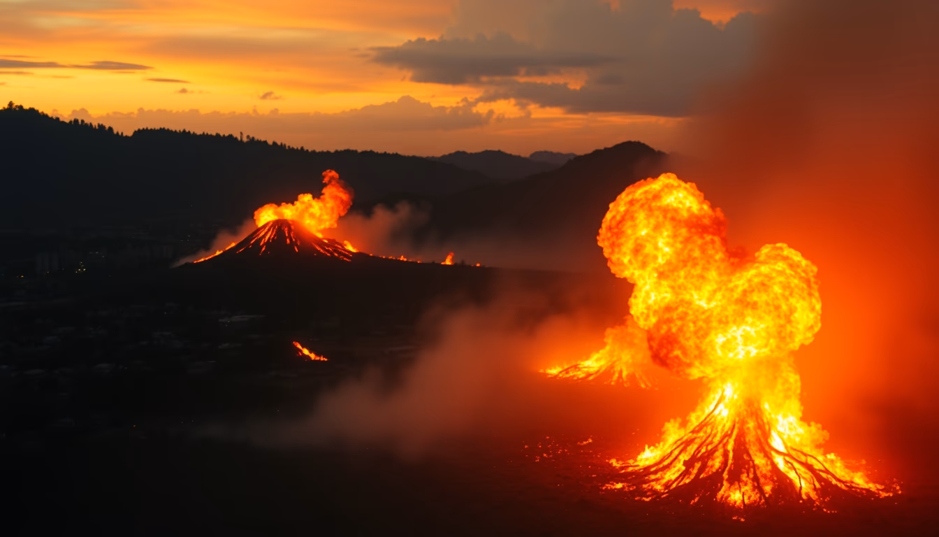 fuego guatemala explosion in editorial style