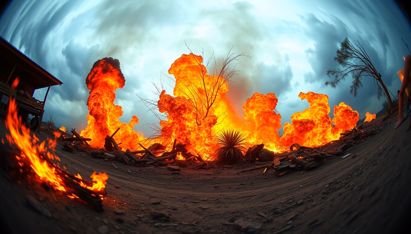 fuego guatemala explosion in editorial style