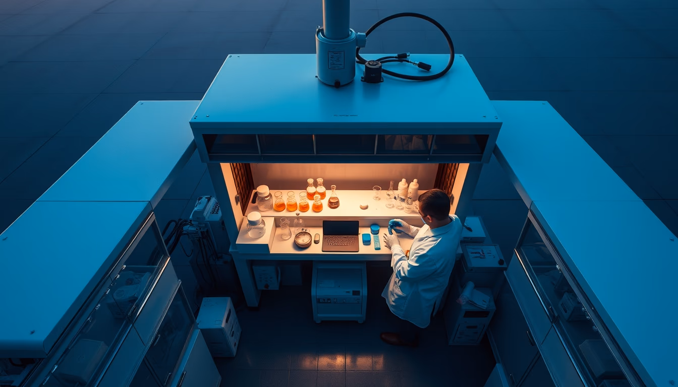 fume hood chemistry in editorial style