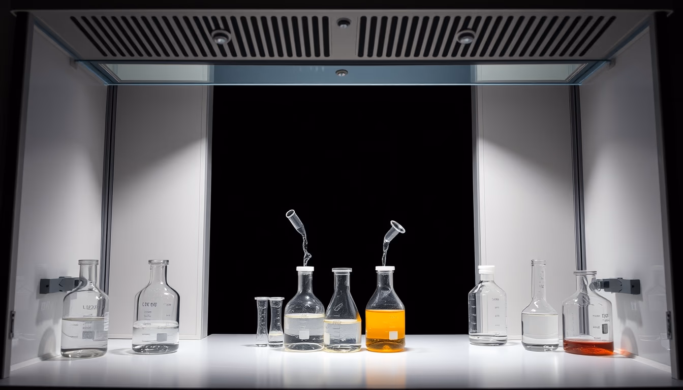 fume hood chemistry in editorial style