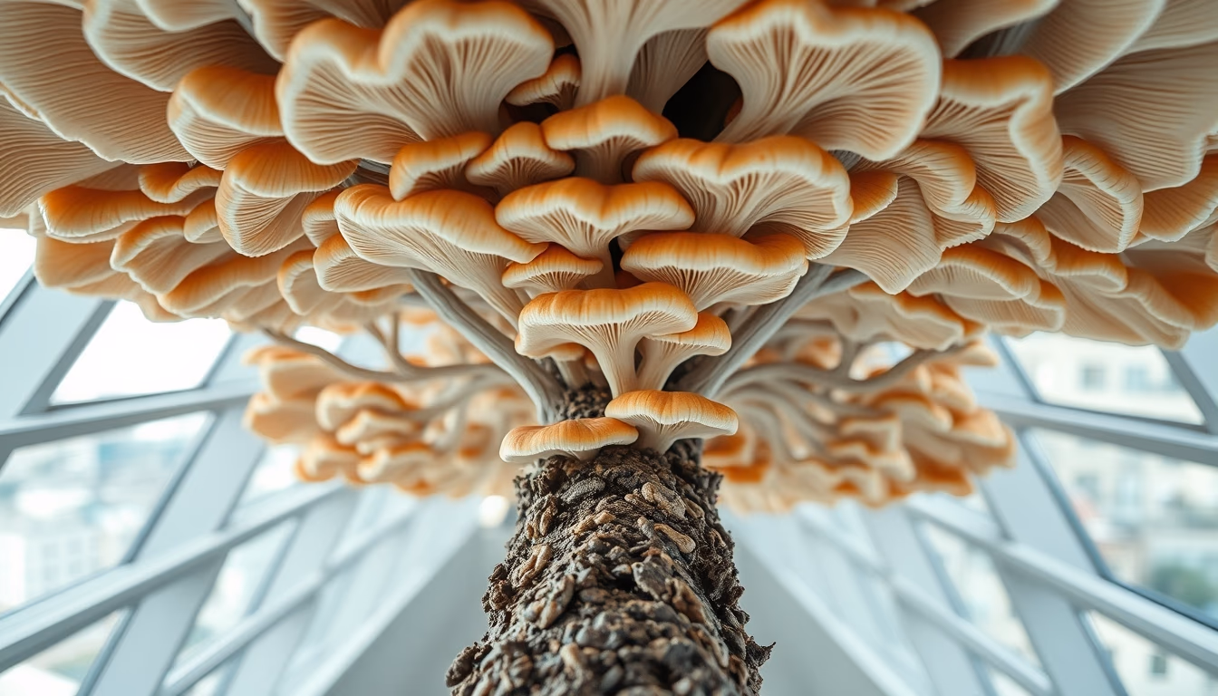 fungi mycelium network in editorial style