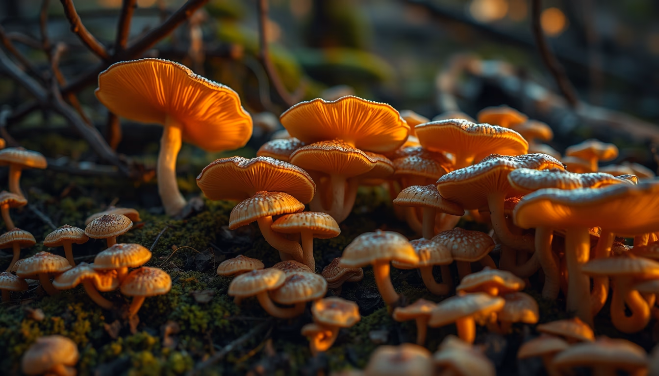 fungi mycelium network in editorial style