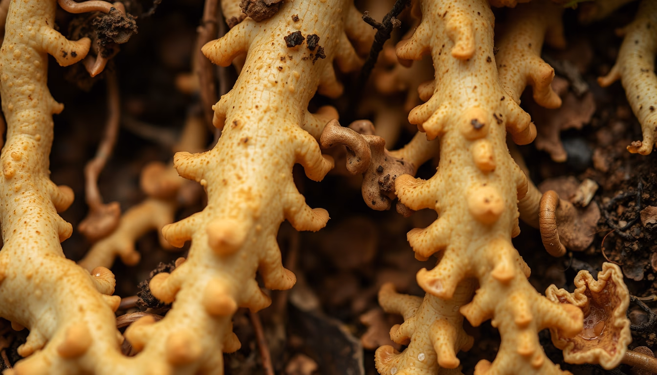 fungi mycelium network in editorial style