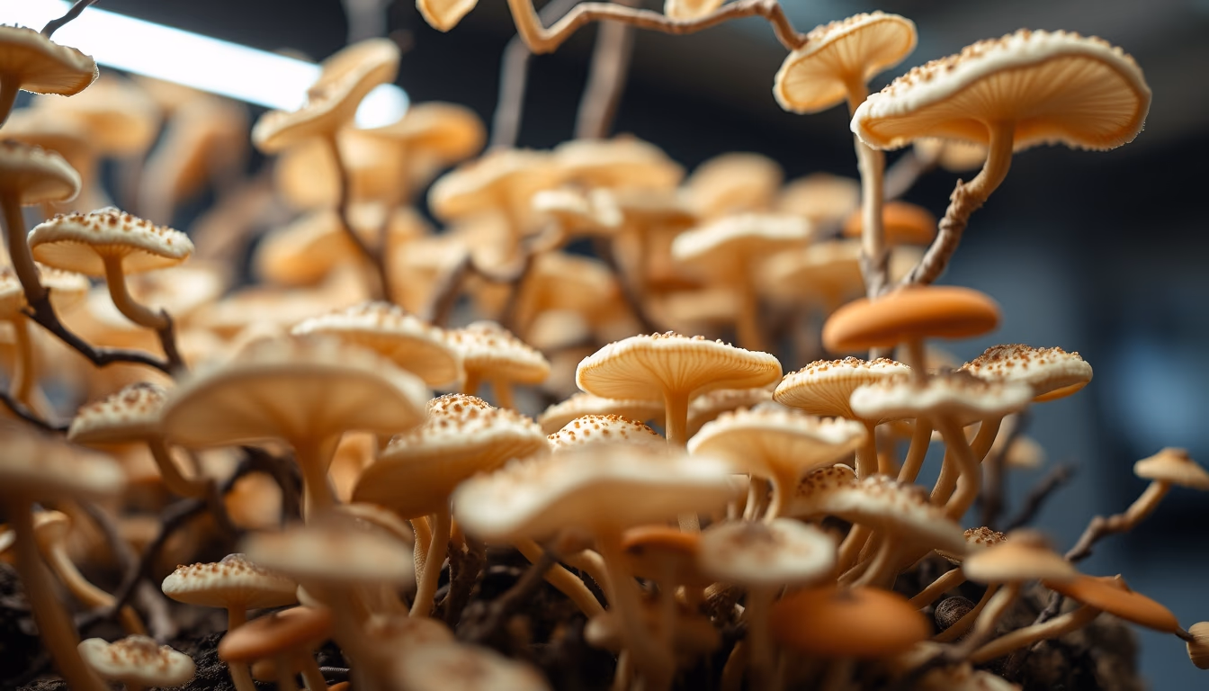 fungi mycelium network in editorial style