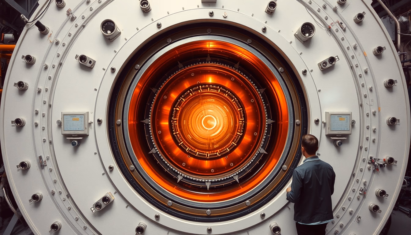 fusion reactor tokamak in editorial style