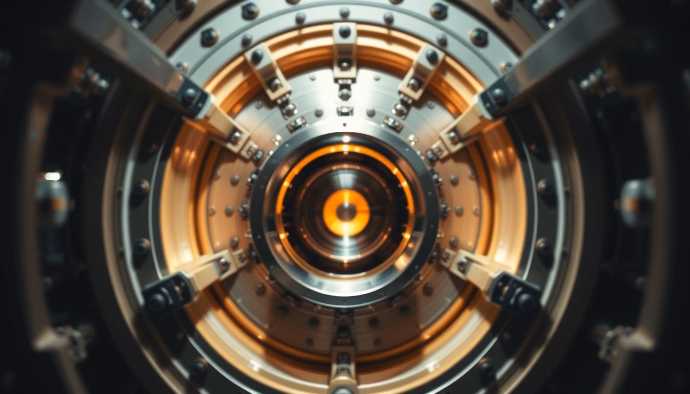 fusion reactor tokamak in editorial style