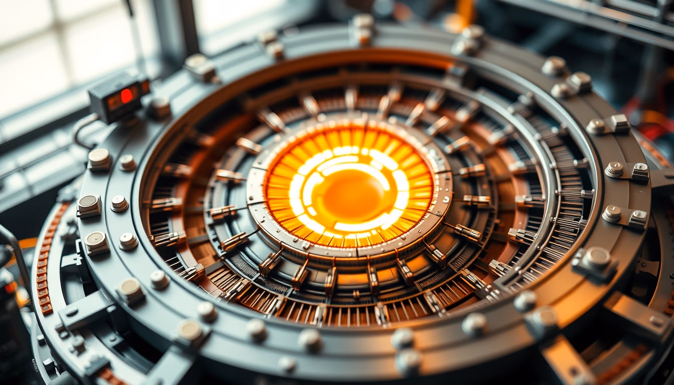 fusion reactor tokamak in editorial style