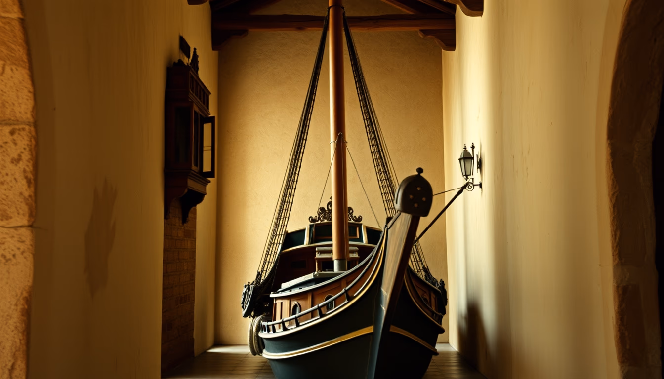 galleon spanish ancient in editorial style