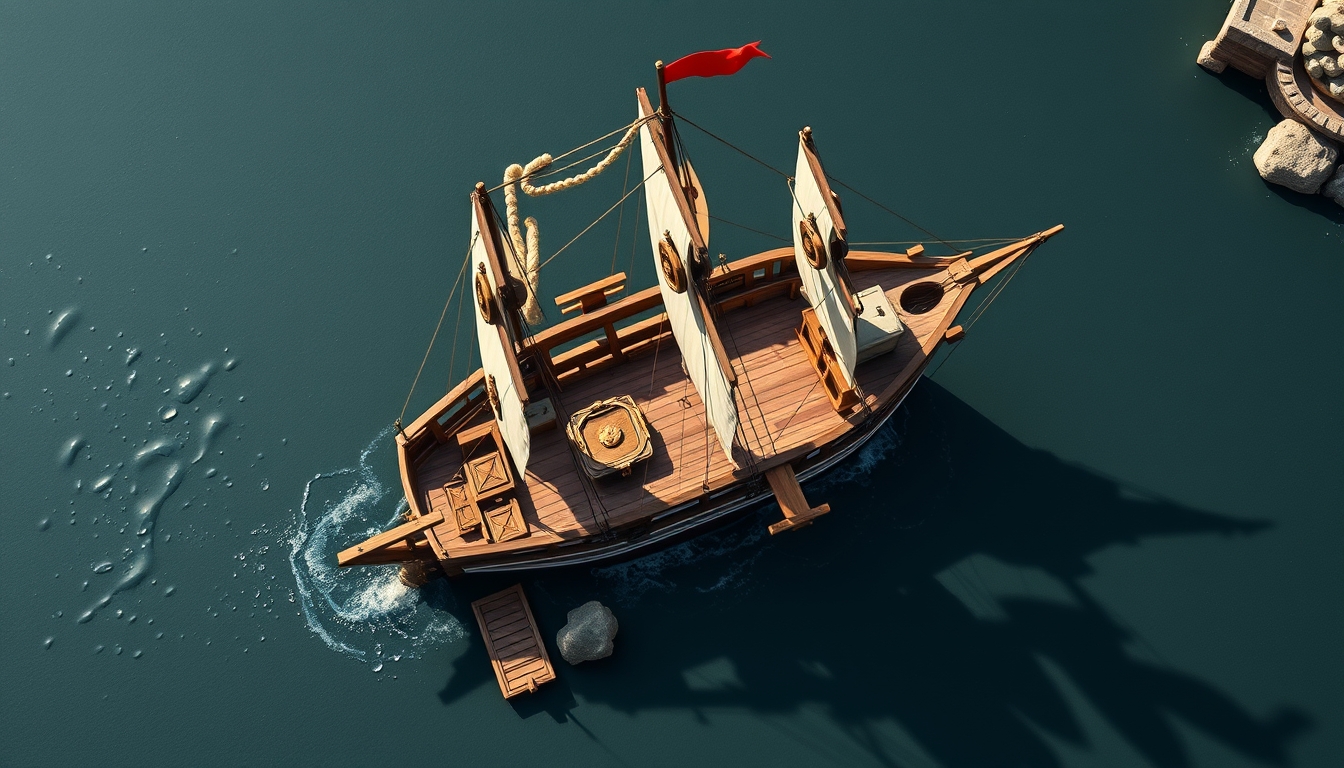 galleon spanish ancient in editorial style