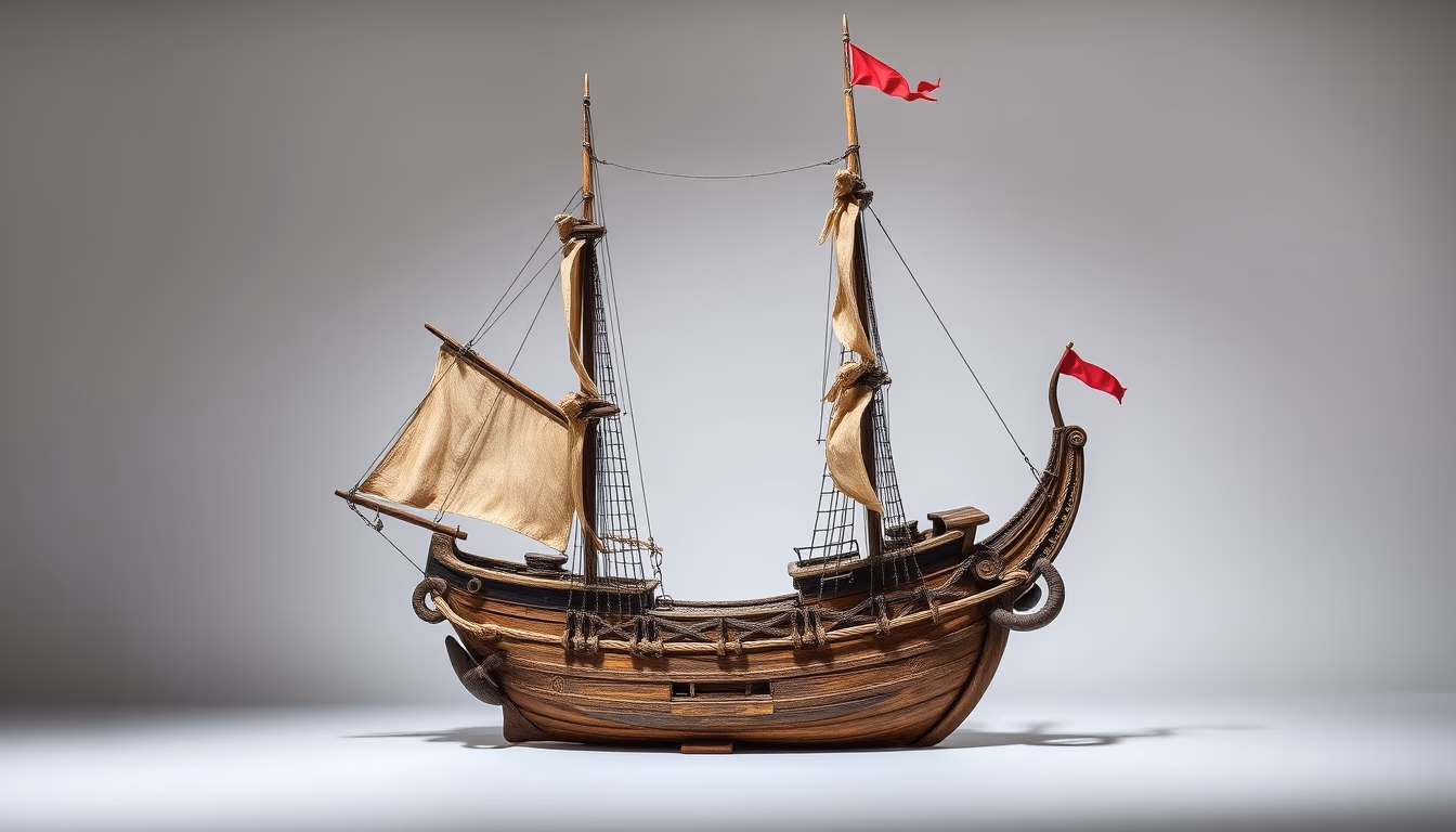 galleon spanish ancient in editorial style