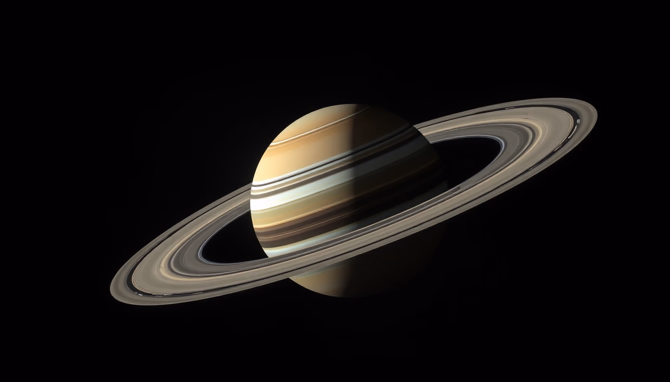 gas giant ringed exoplanet in editorial style