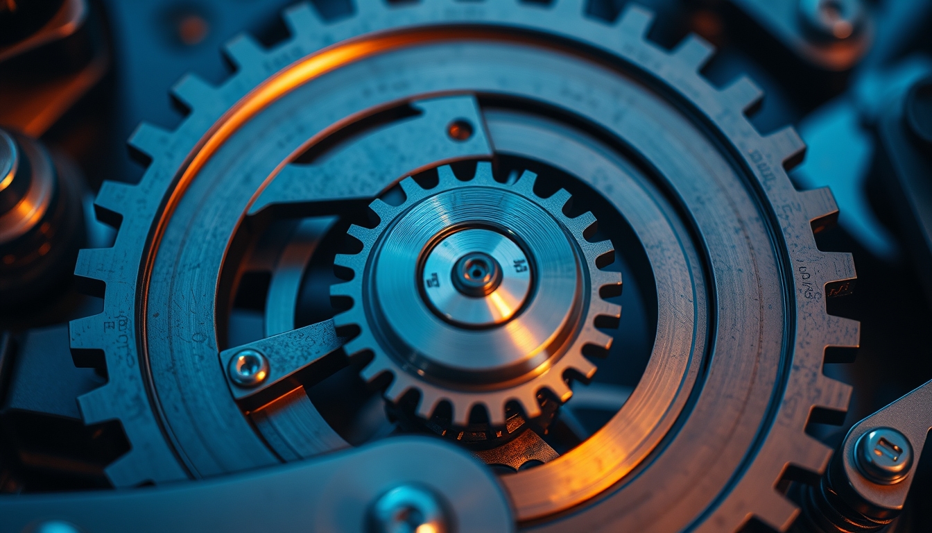 gear mechanism mechanical in editorial style